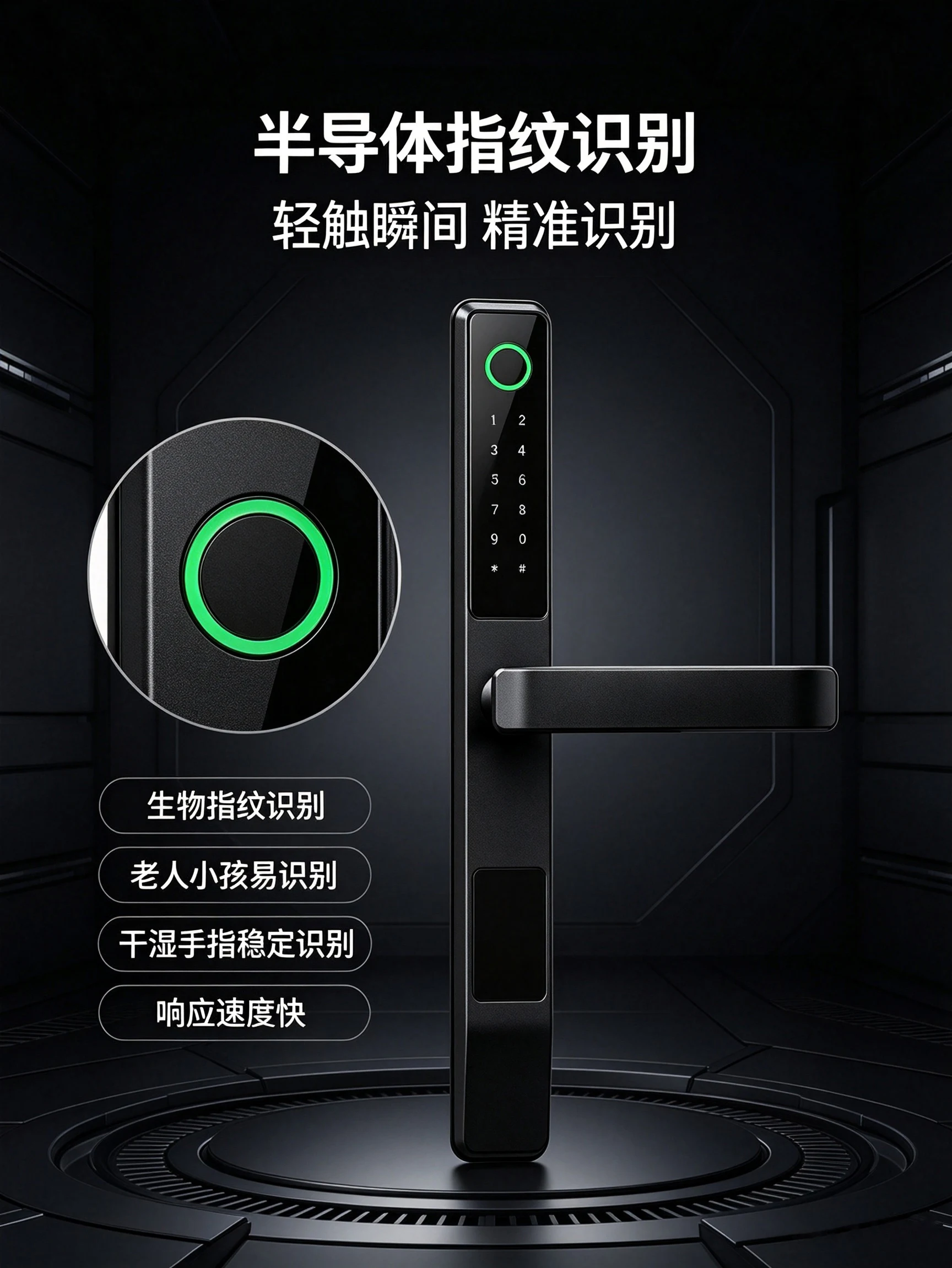 WF-V4 断桥铝智能执手锁详情图 6